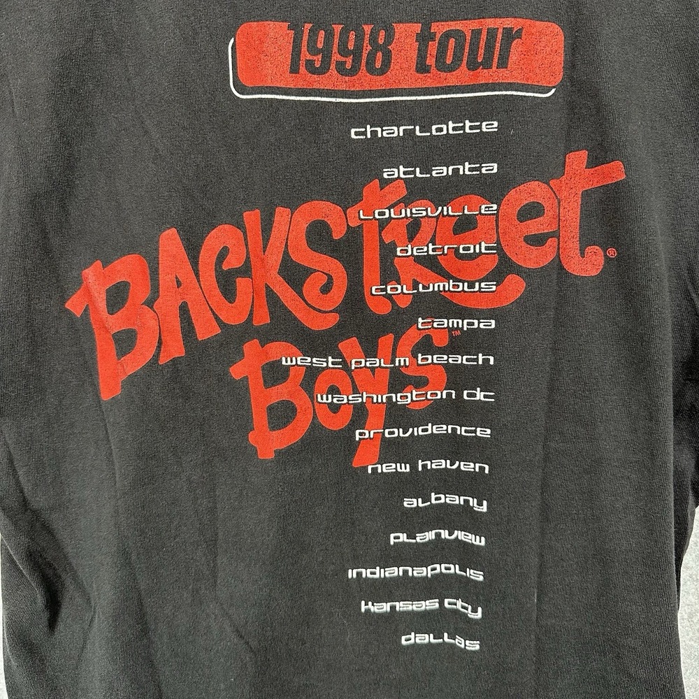 Vintage Backstreet Boys 1998 Tour T-Shirt Adult Medium Black Faded Worn - Picture 5 of 8